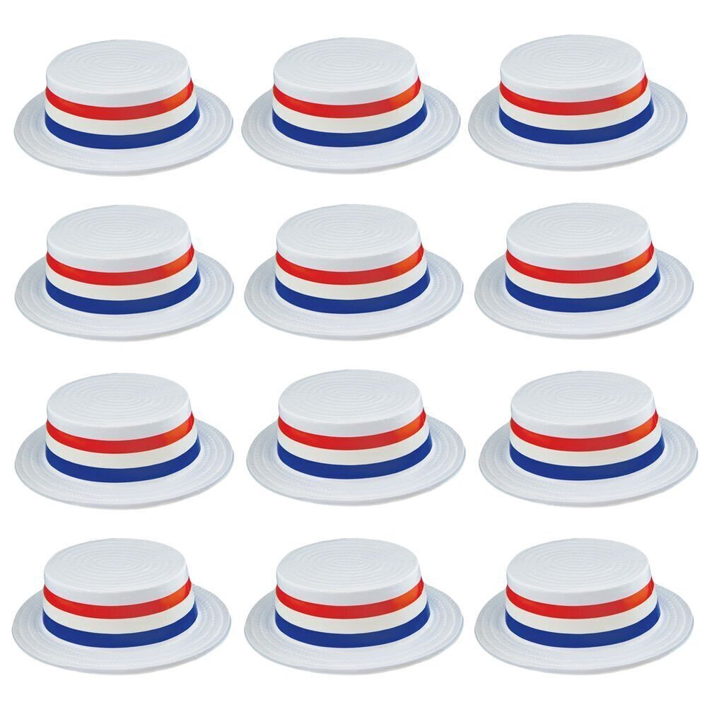 2064 Skimmer Hat - 12 Pack - Boater Hats - Patriotic Accessories - American